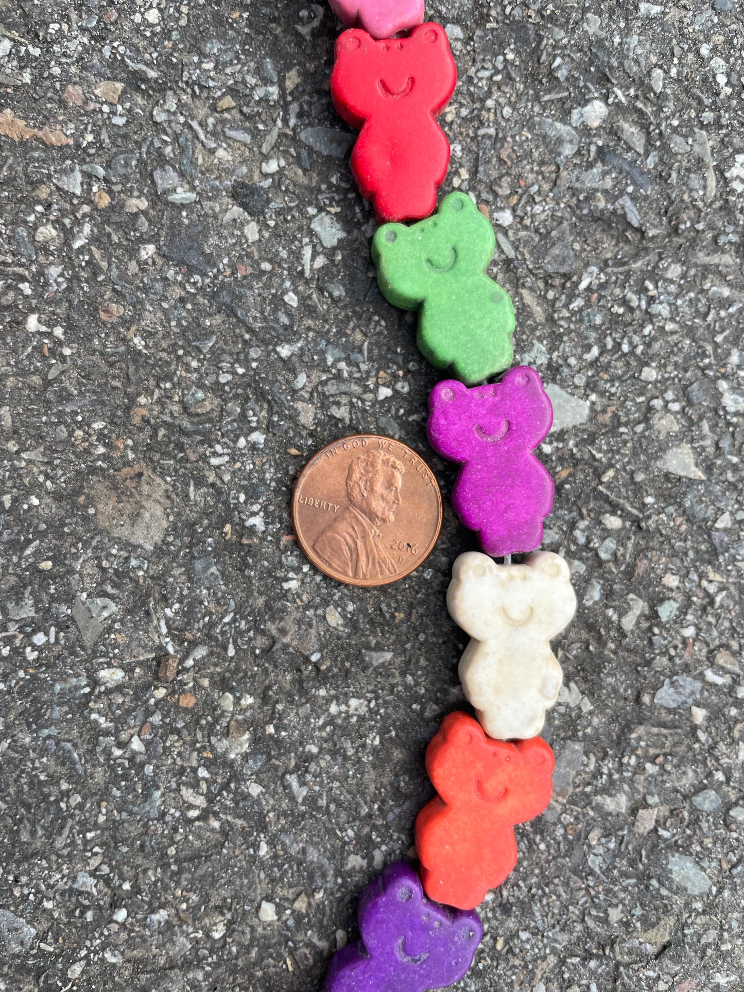 Magnesite Multicolor Frogs Beads