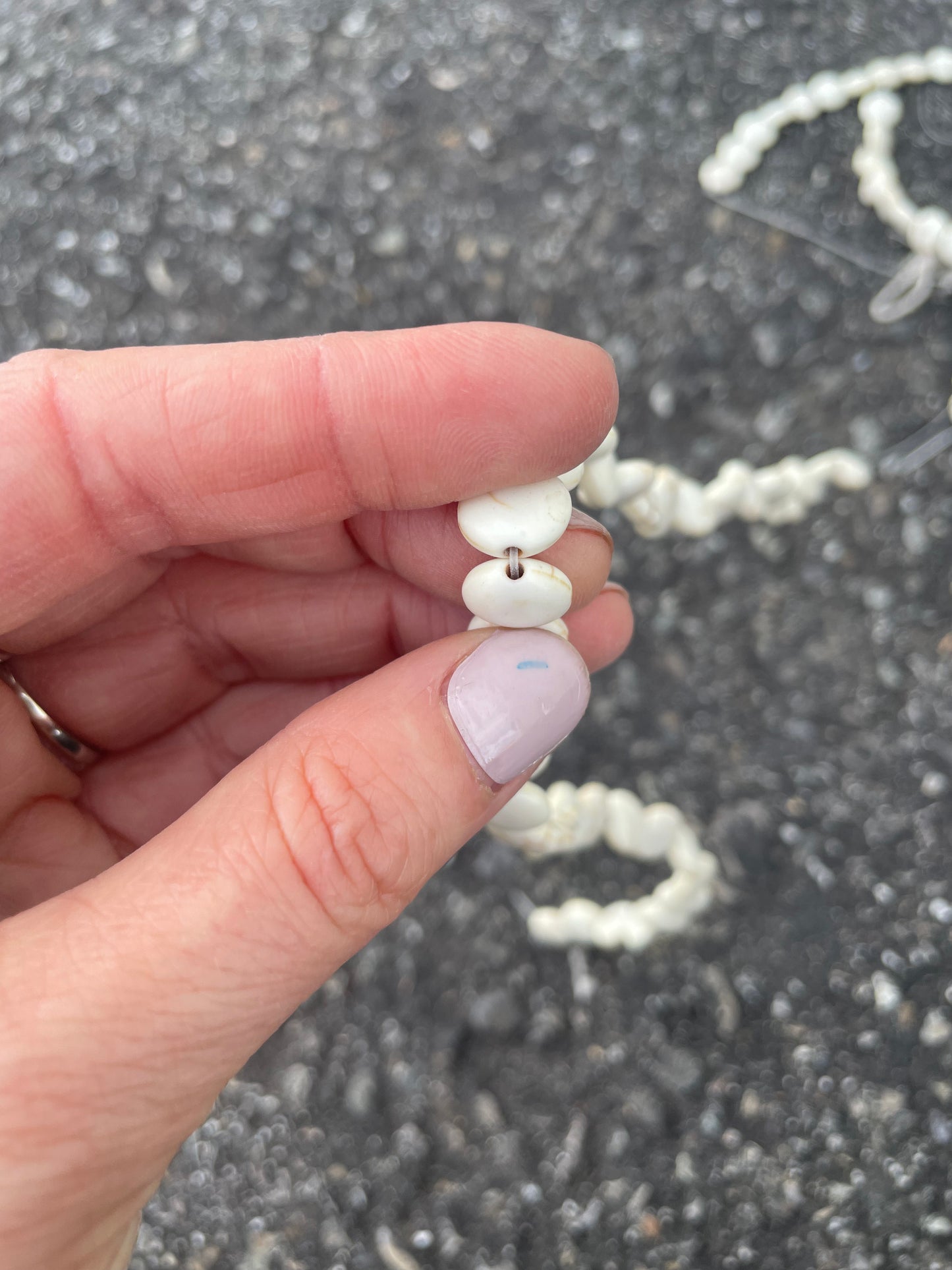 Cream Magnesite Coin Stone Beads 10mm