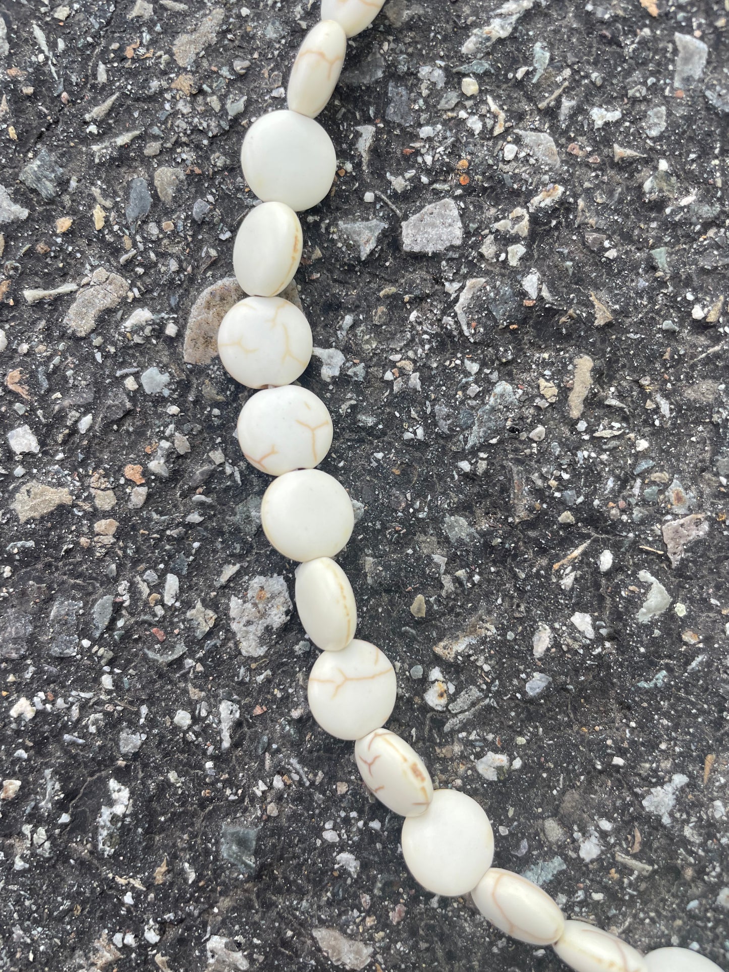 Cream Magnesite Coin Stone Beads 10mm