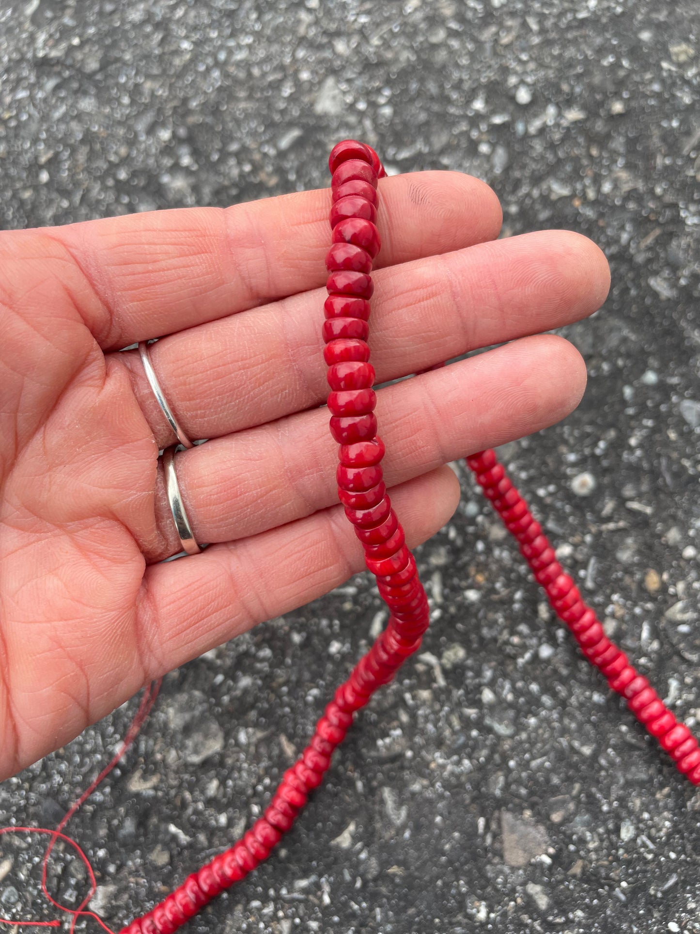 Red Disc Coral Beads