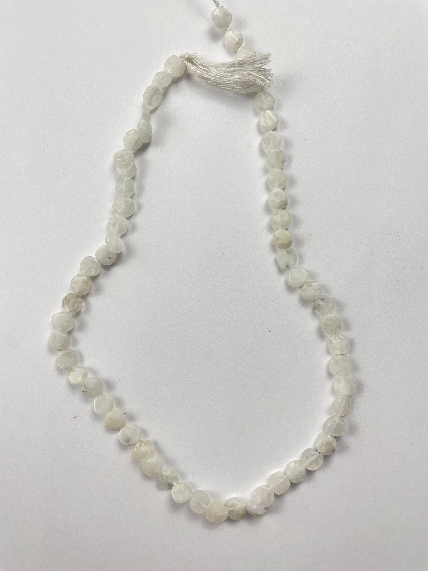 Moonstone White Coin Shape Beads