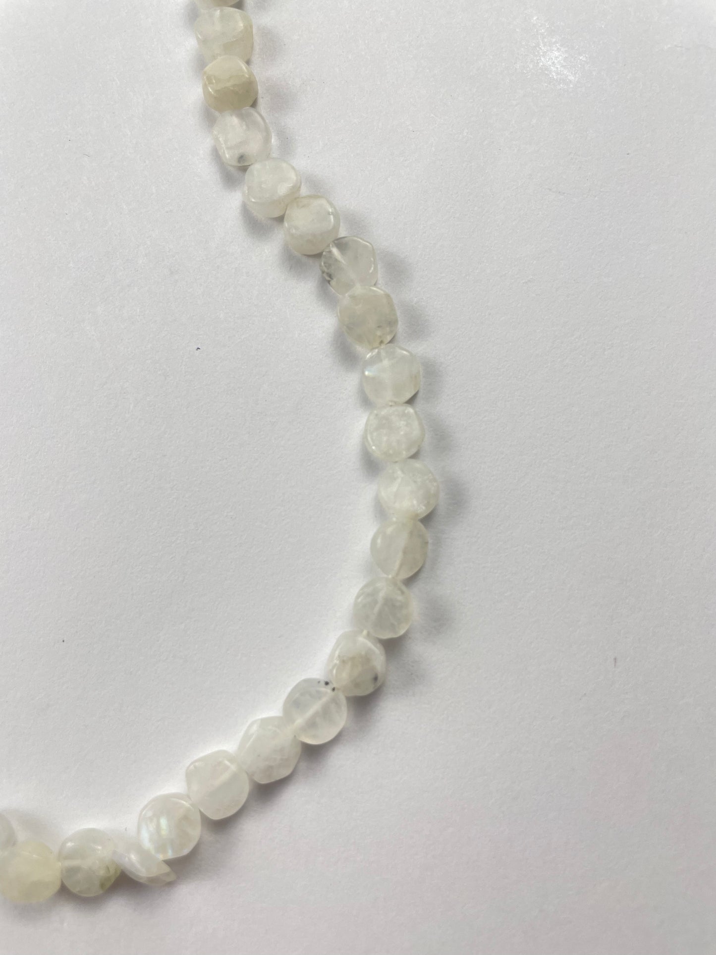 Moonstone White Coin Shape Beads