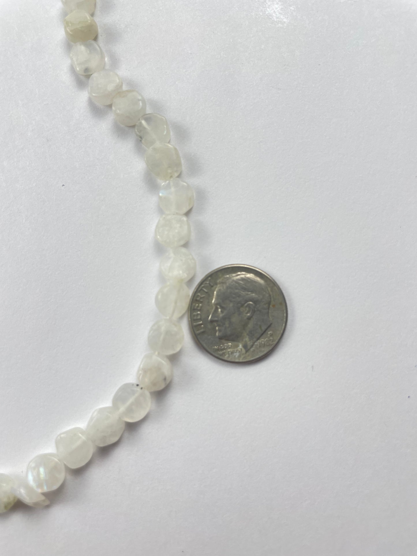 Moonstone White Coin Shape Beads