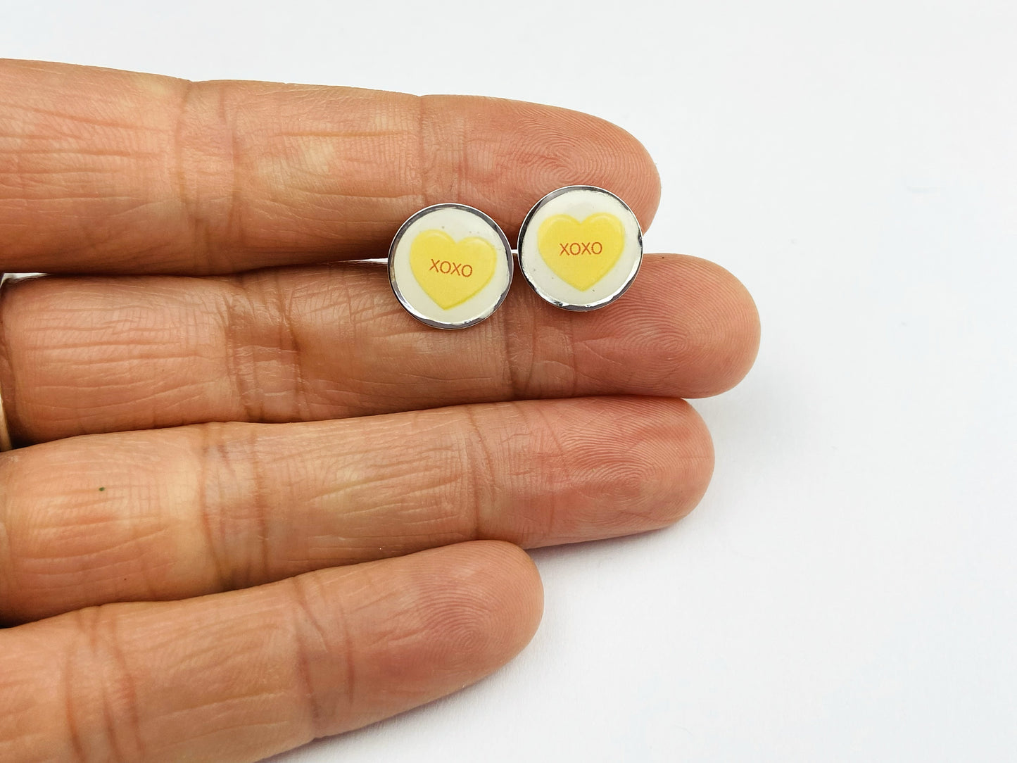 Conversation Heart Stud Earrings