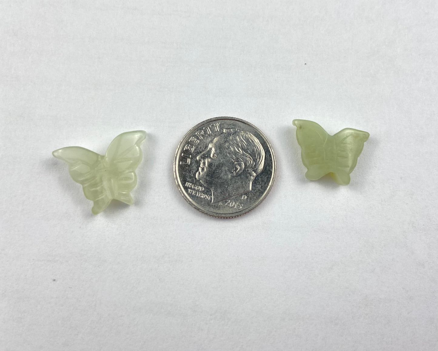 Green Butterfly Stone Bead
