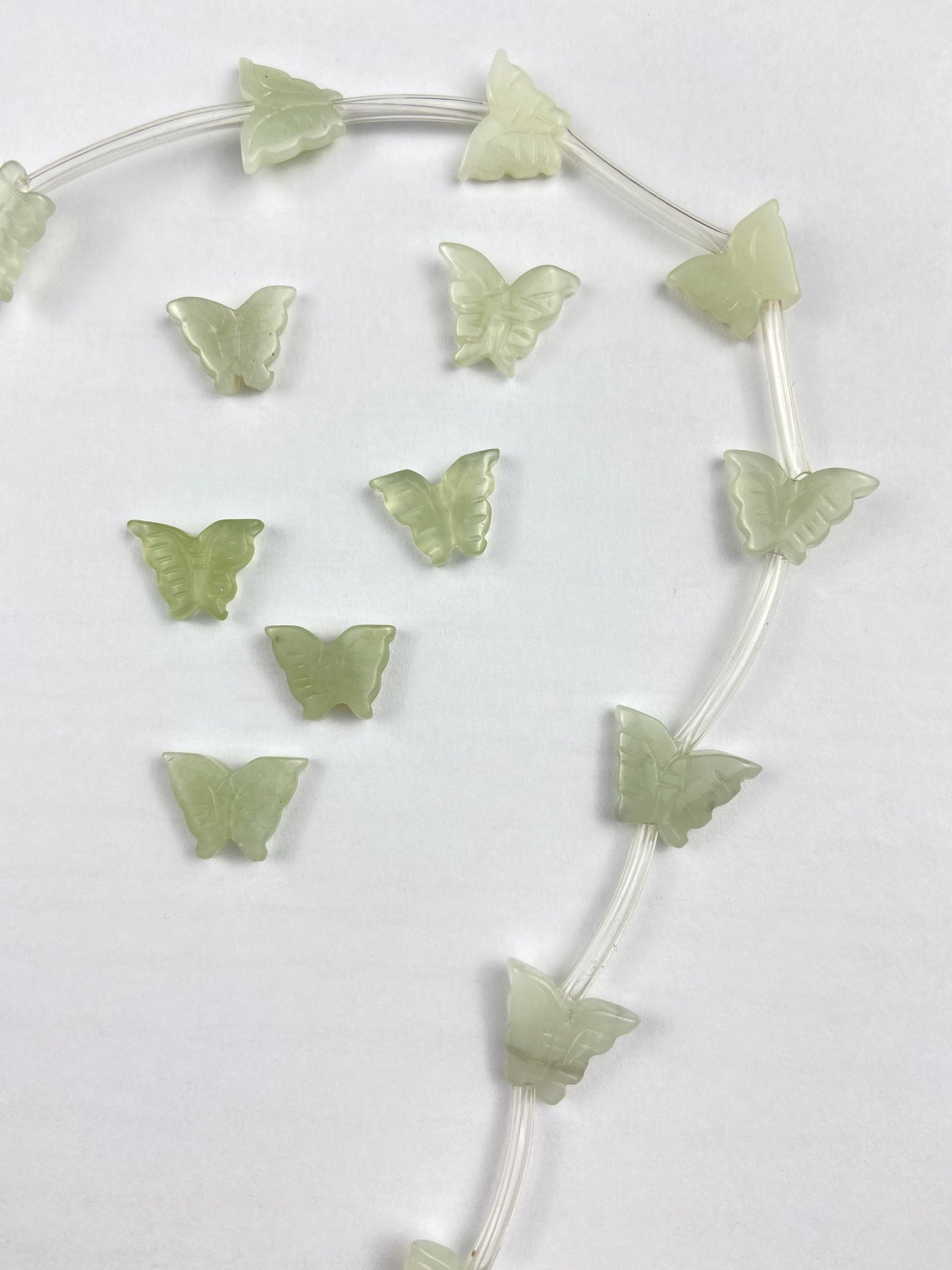 Green Butterfly Stone Bead