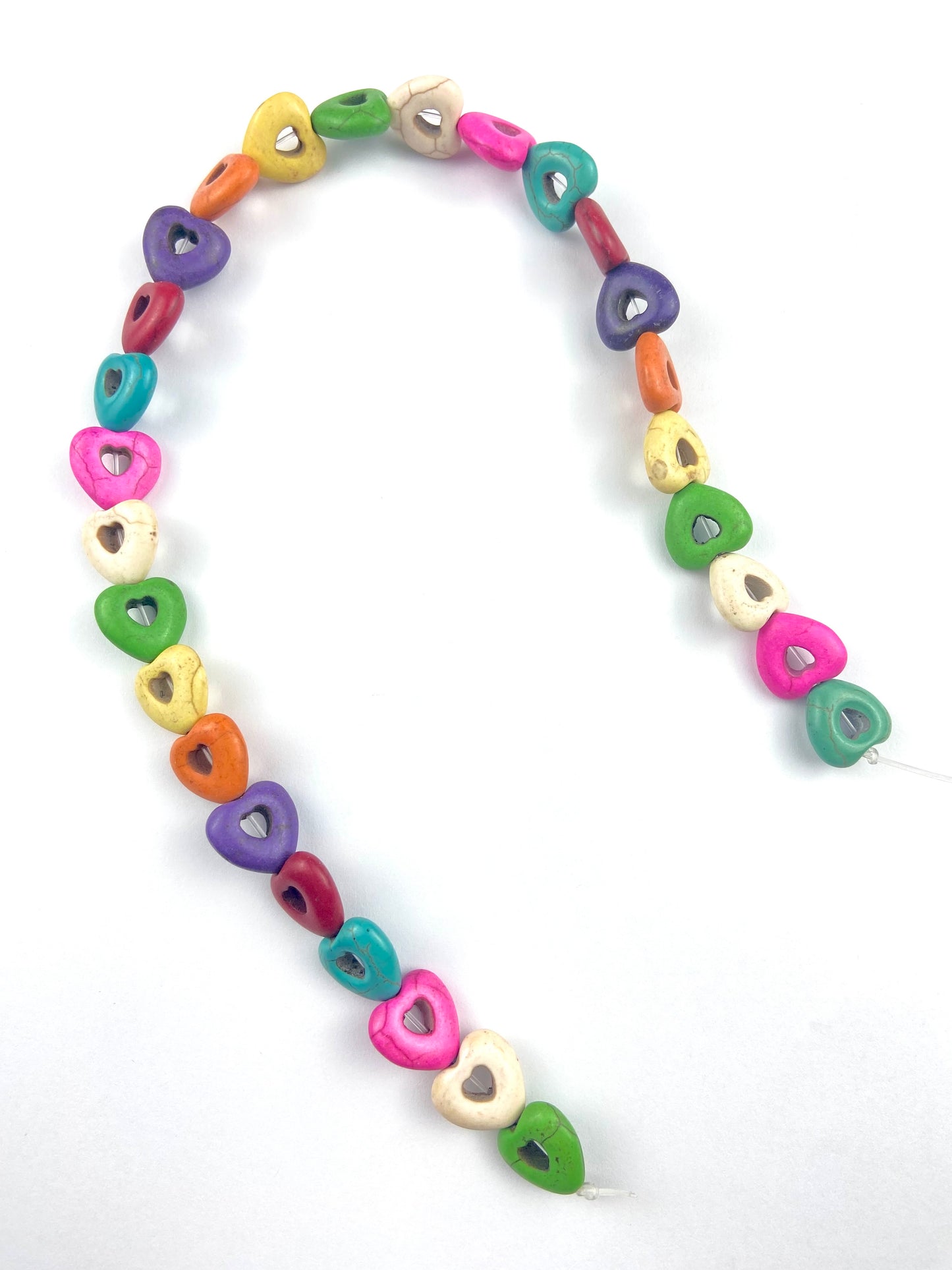 Mulitcolor Heart Shaped Real Stone Beads