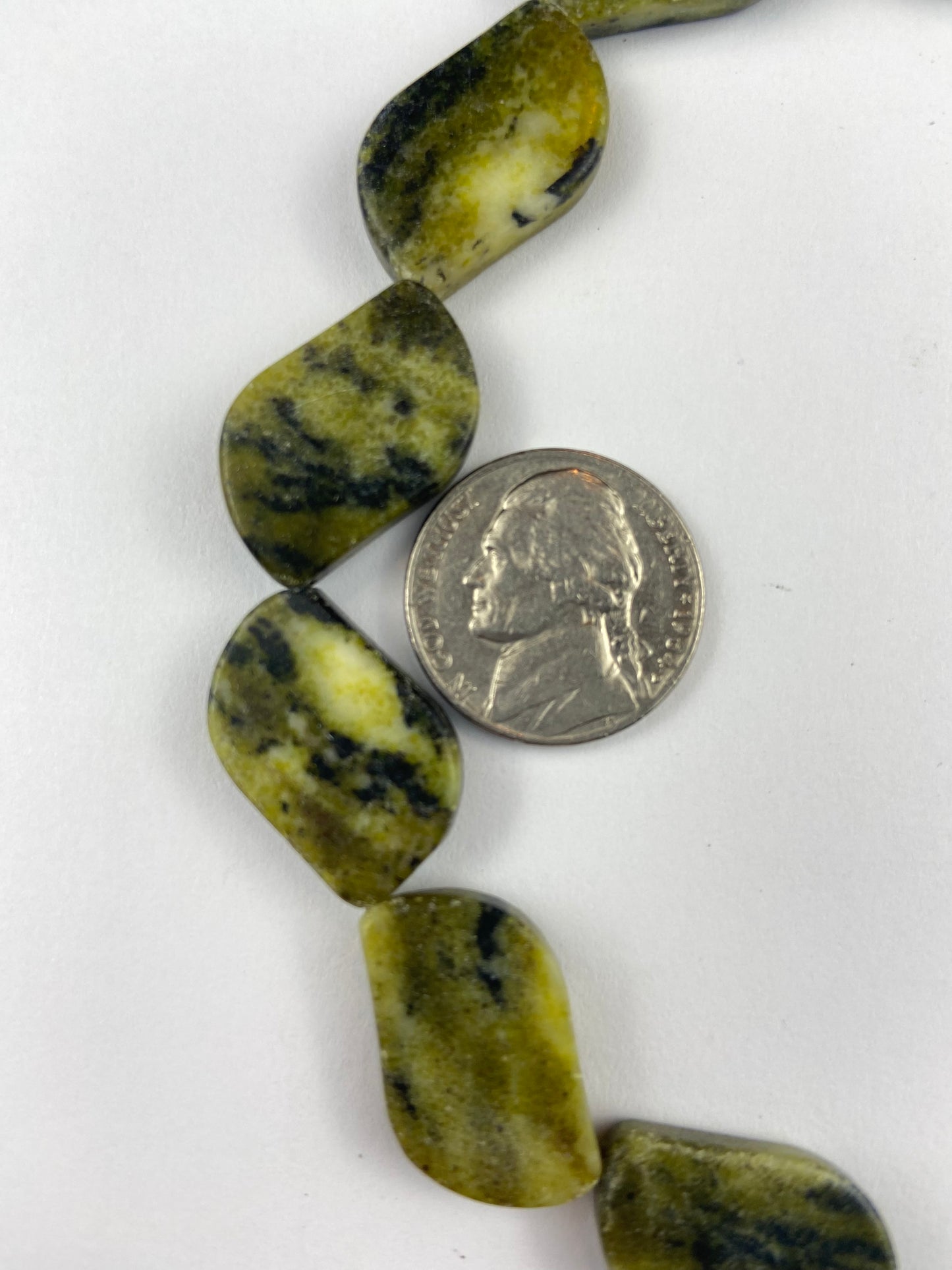 Green and Black Serpentine Stone Beads