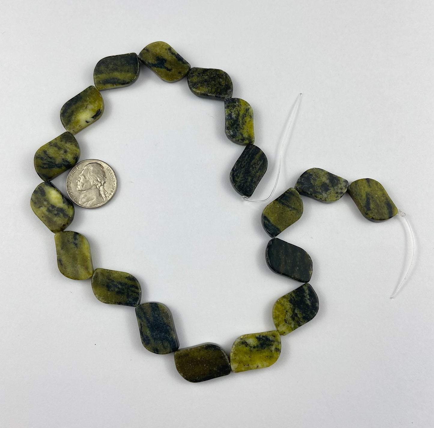 Green and Black Serpentine Stone Beads