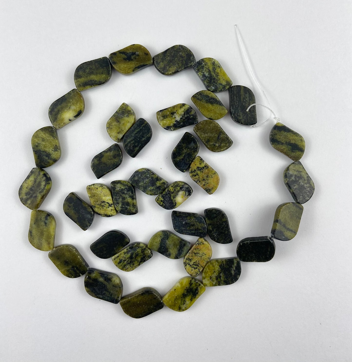 Green and Black Serpentine Stone Beads