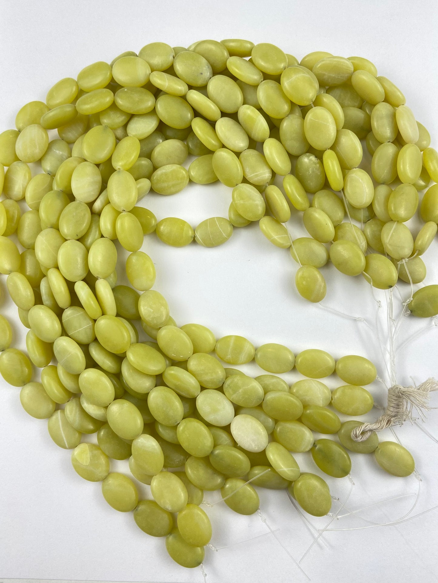 Light Green Oval Stone Beads