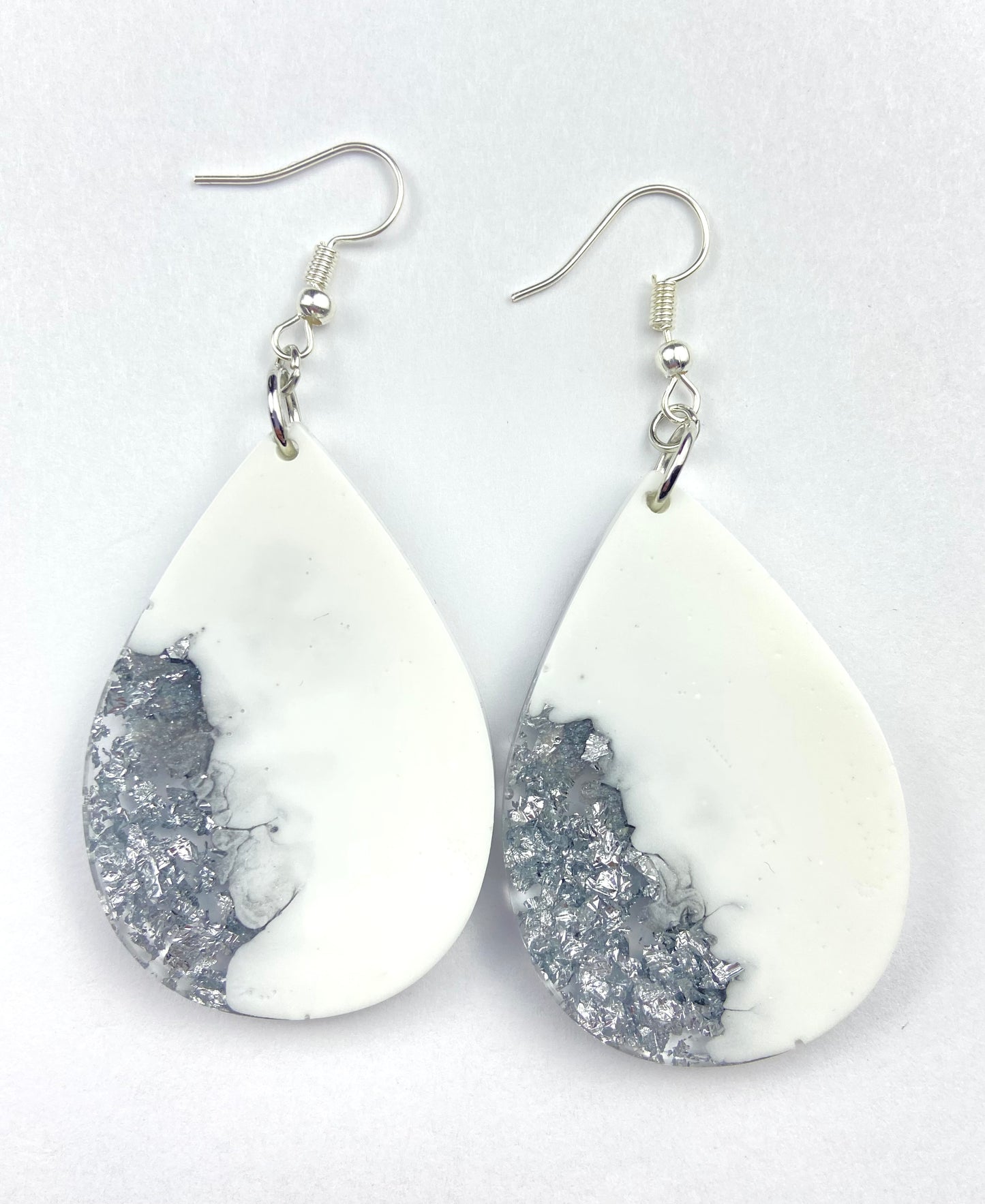 Silver White Dangle Earrings