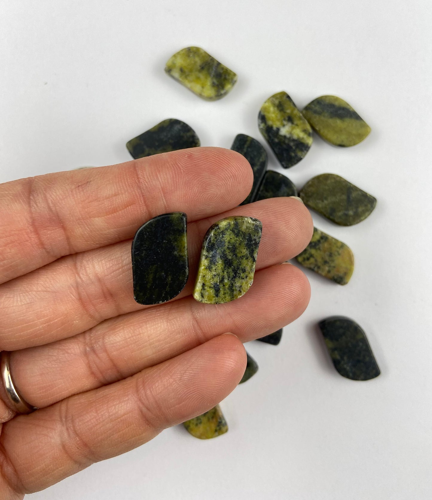 Green and Black Serpentine Stone Beads