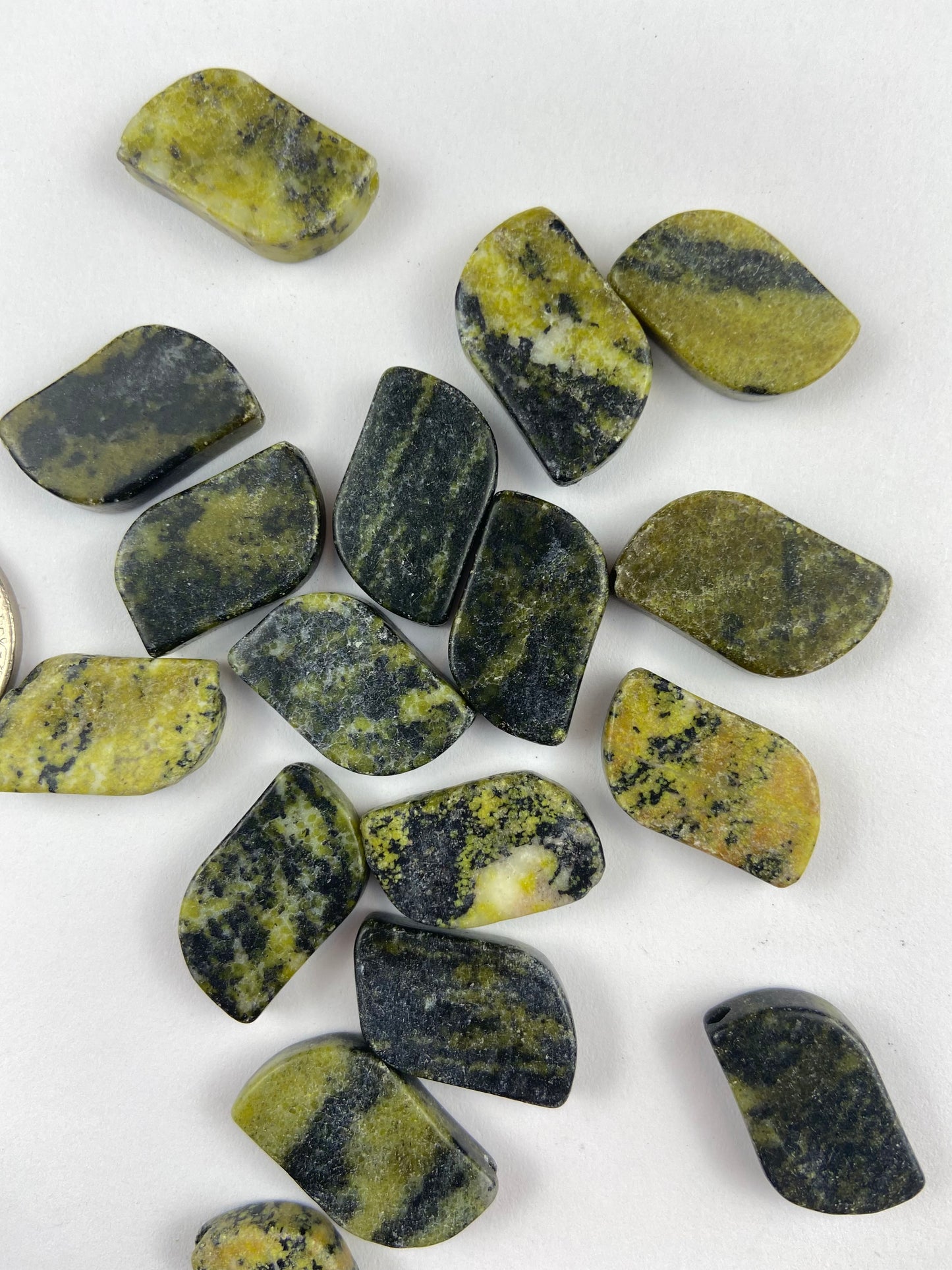 Green and Black Serpentine Stone Beads