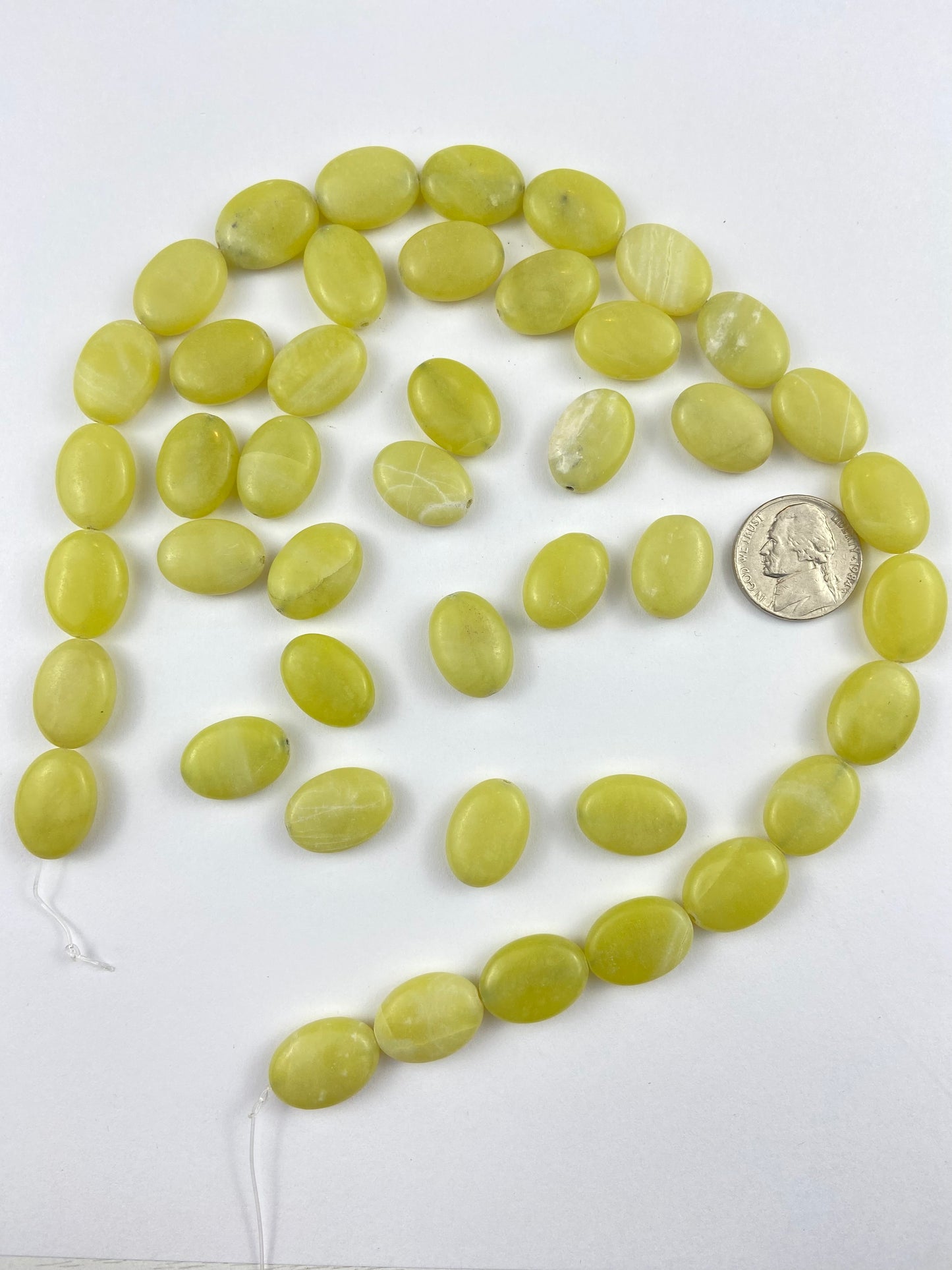 Light Green Oval Stone Beads