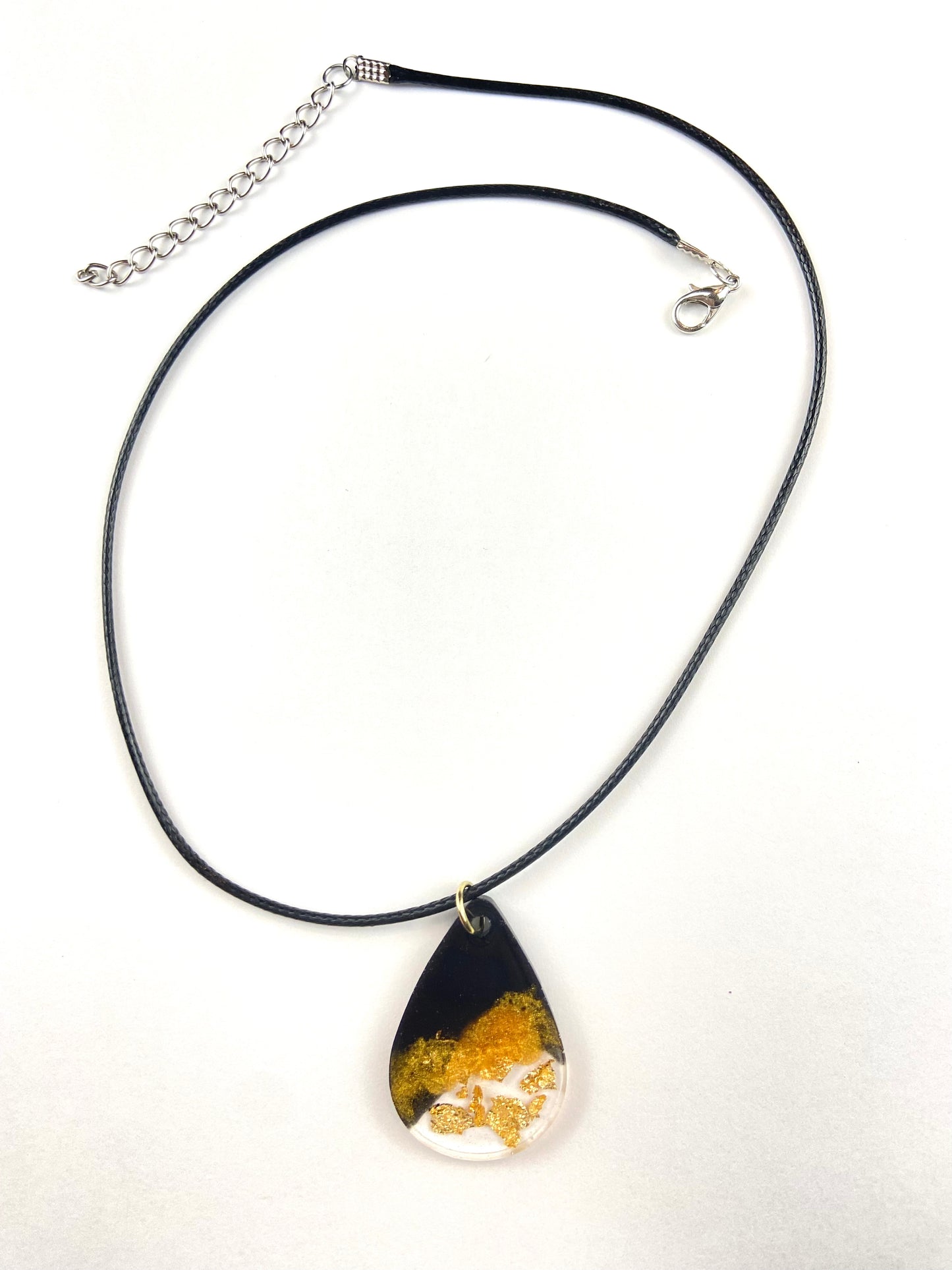 Black and Gold Handmade Resin Necklace
