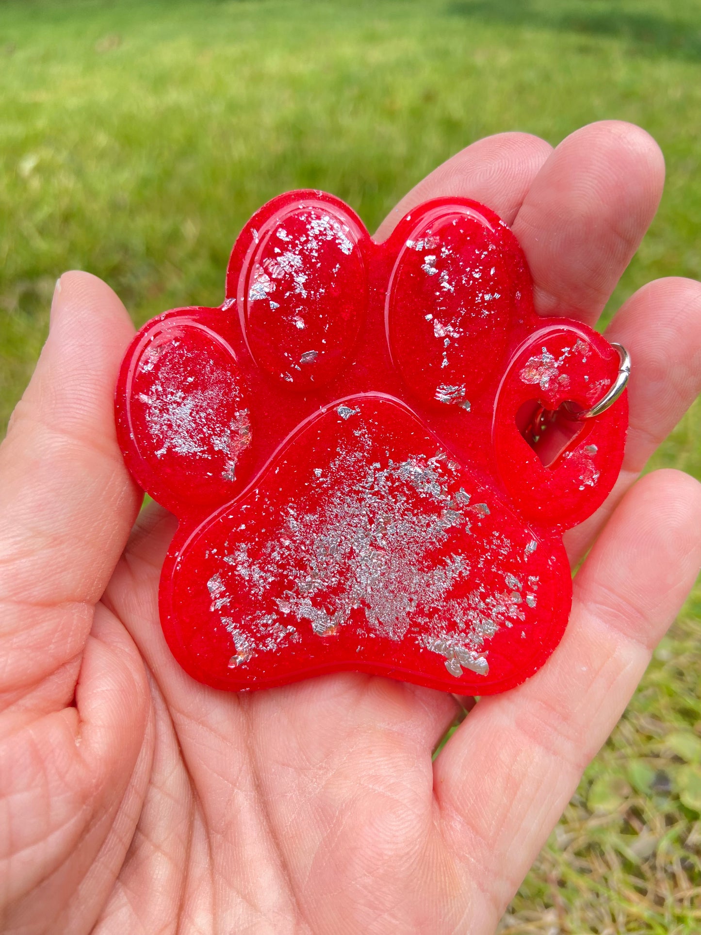 Big Red Paw Keychain