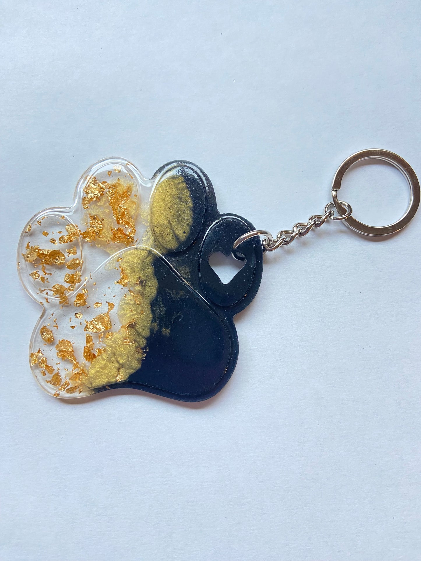 Black and Gold Paw Keychains