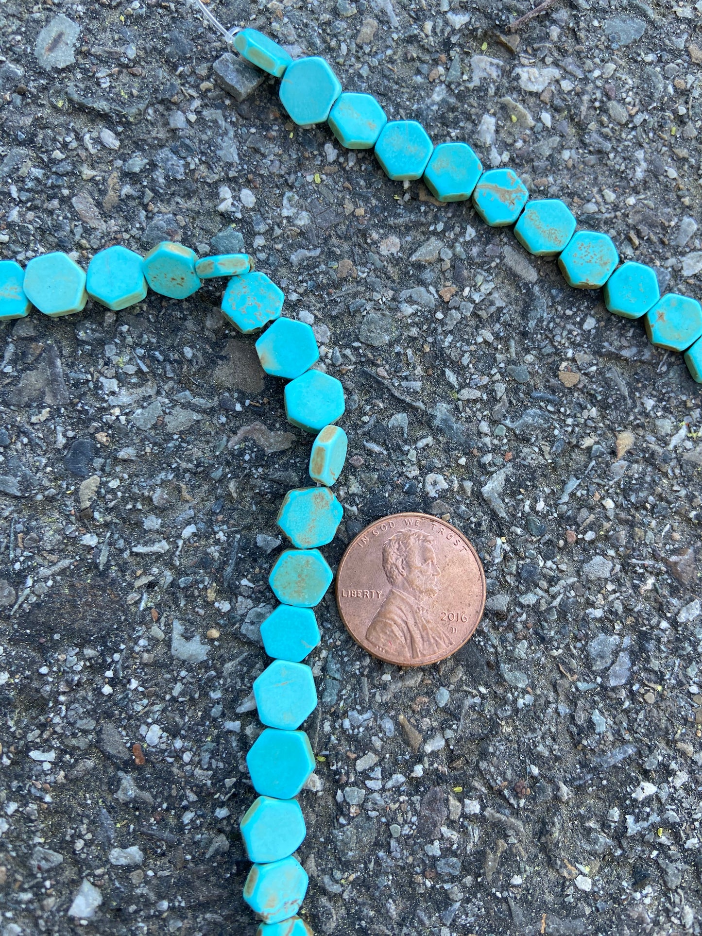 Hexagon Magnesite Turquoise Bead