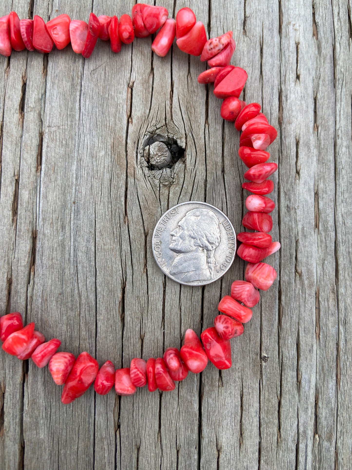 Red Chipped Coral Semi Precious Stone Beads