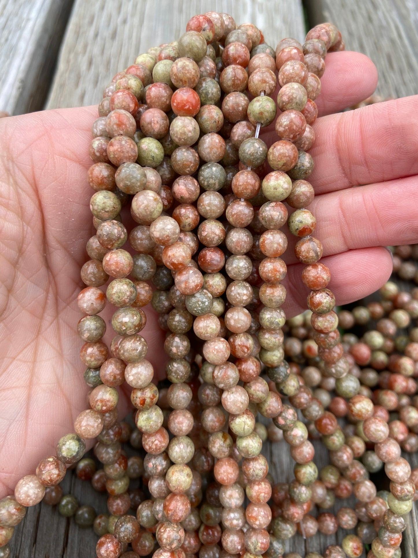 Autumn Jasper Semi Precious Stone Round Beads
