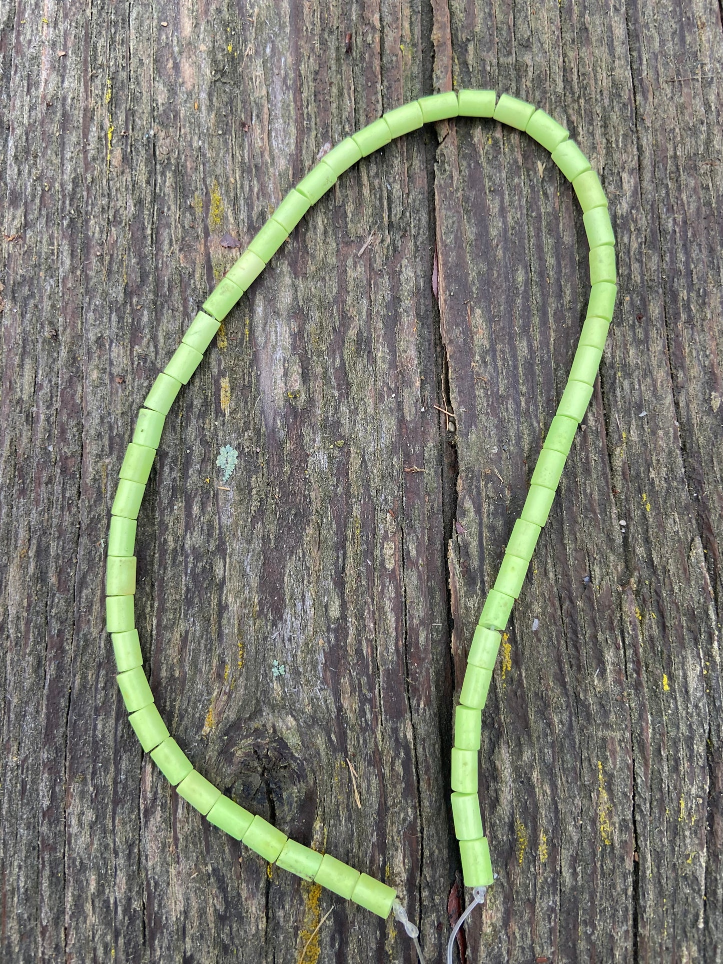 Lime Green Tube Magnesite Stone Bead 10mm