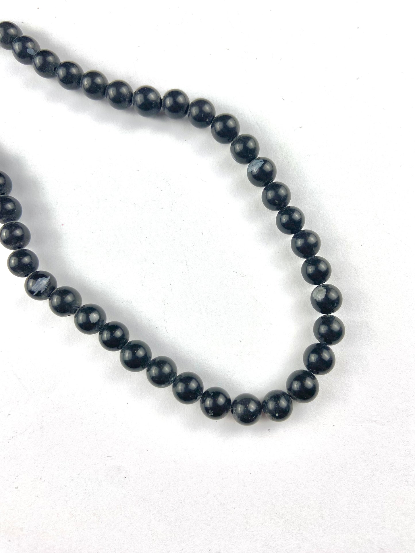 Black Round 8mm Smooth Real Stone Bead