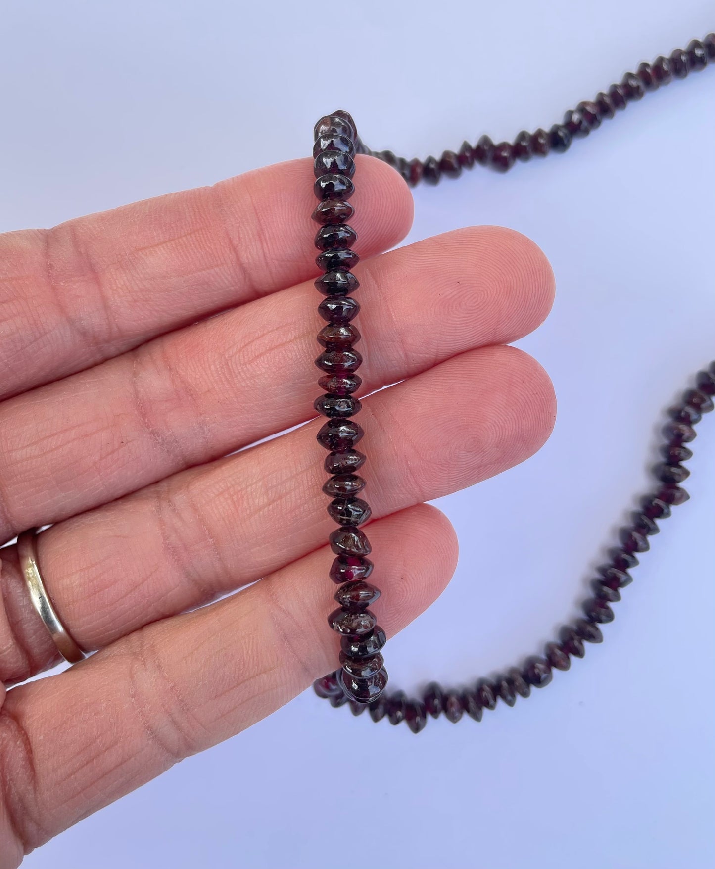 Dainty Garnet Saucer Shape Beads