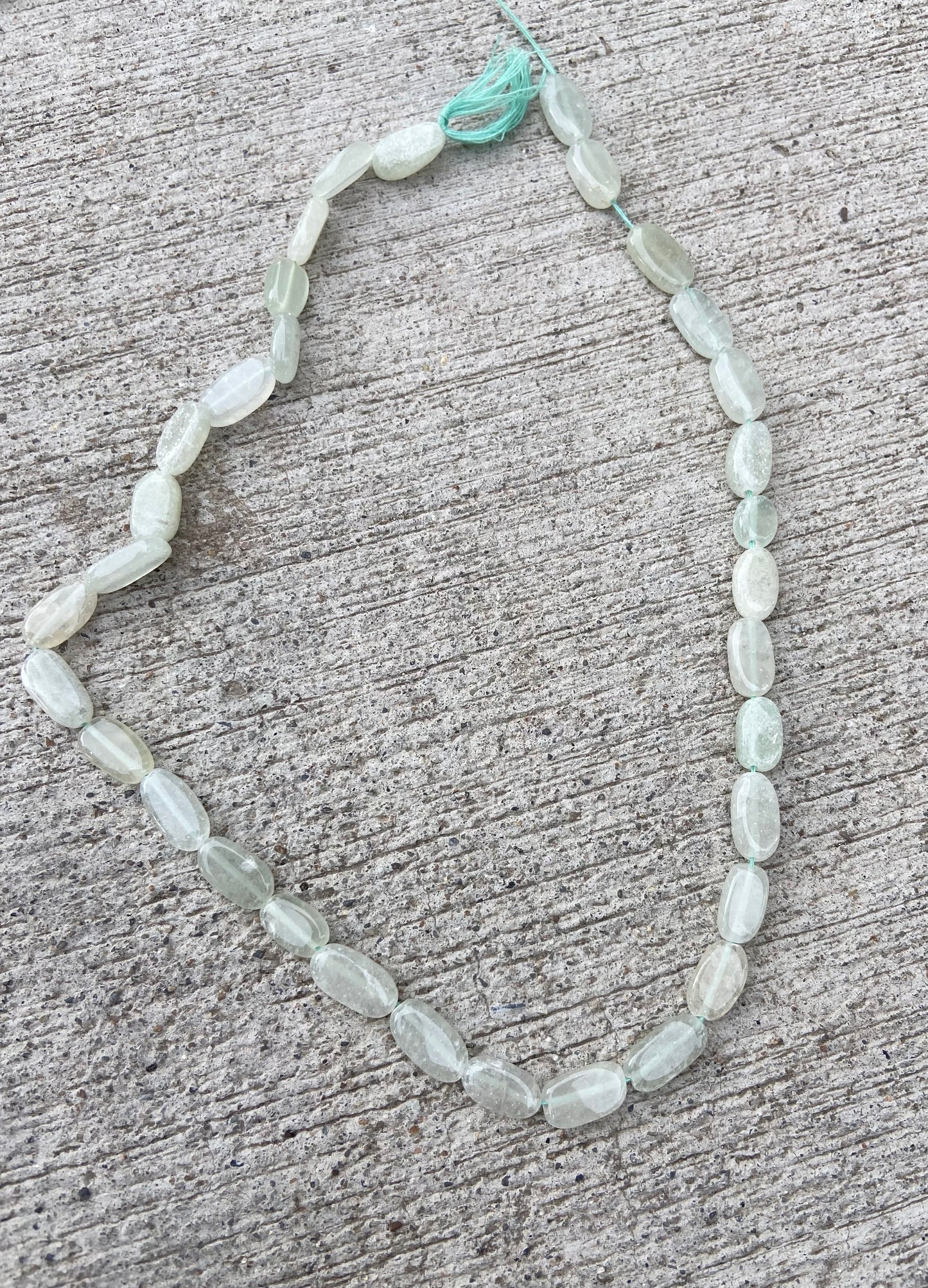 Light Green Transparent Irregular Real Stone Beads