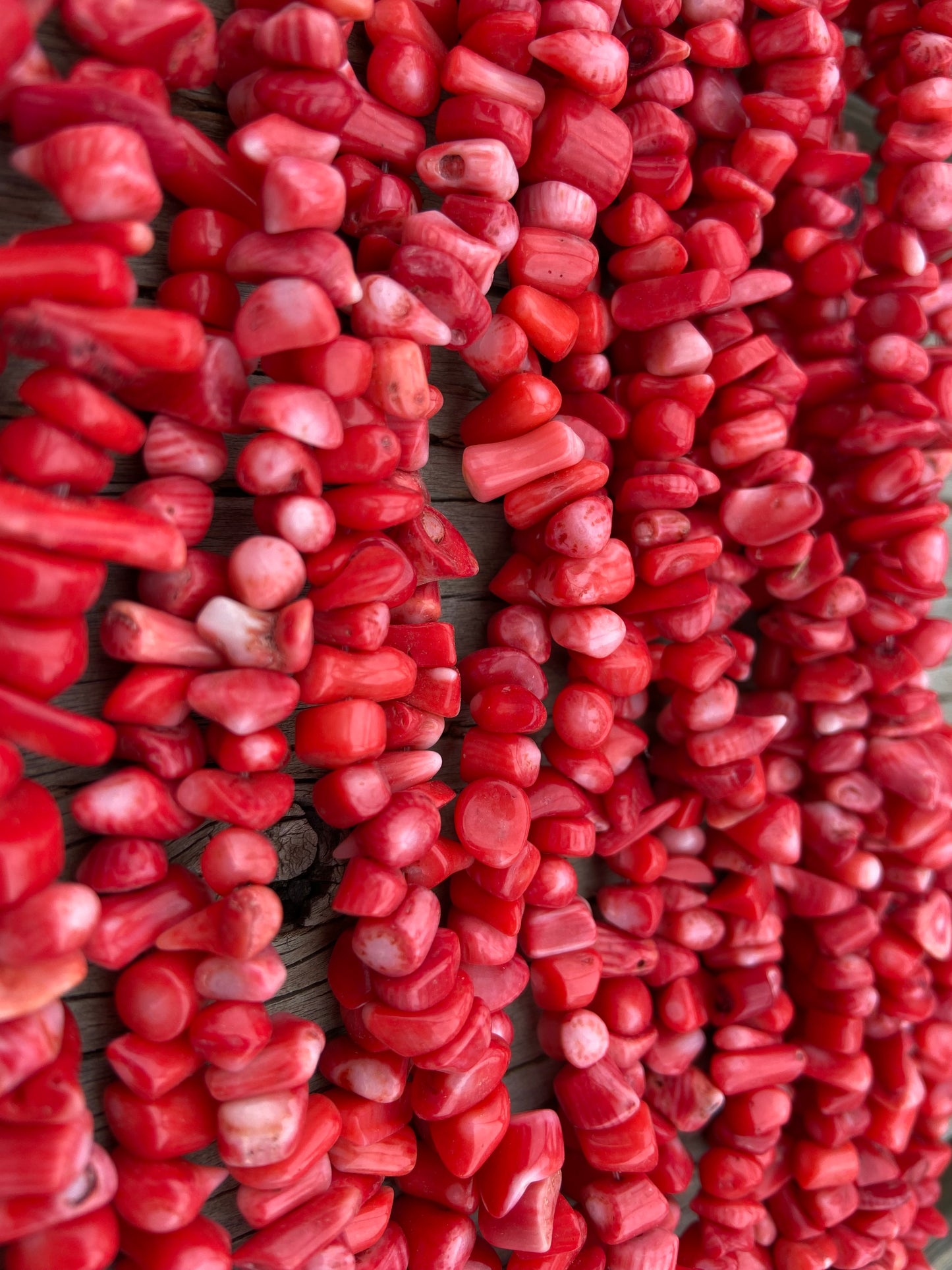 Red Chipped Coral Semi Precious Stone Beads