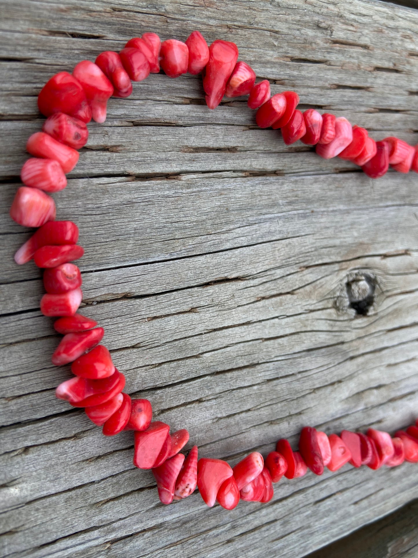 Red Chipped Coral Semi Precious Stone Beads