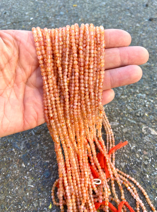Orange Round Stone Bead (4mm)