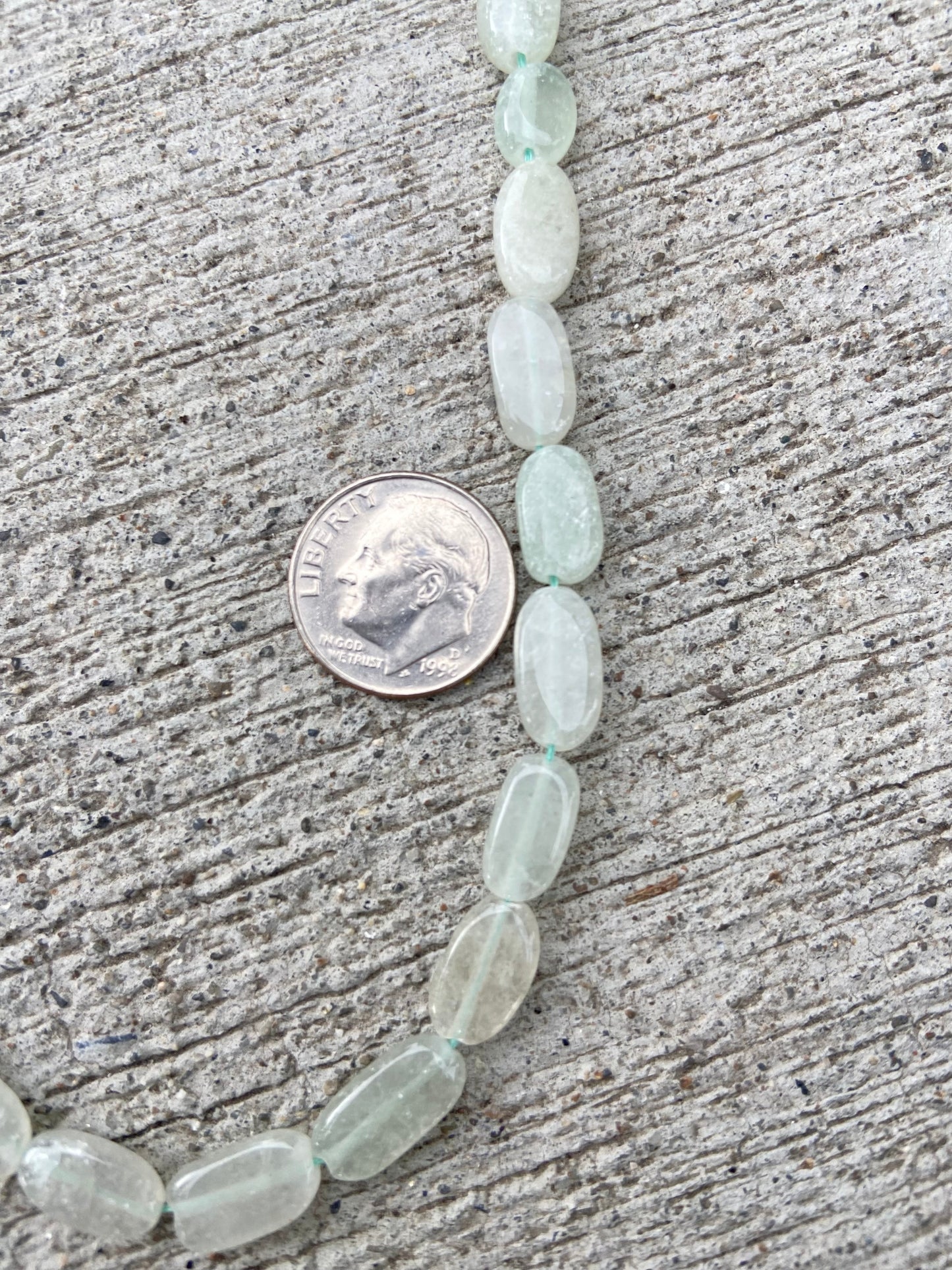 Light Green Transparent Irregular Real Stone Beads