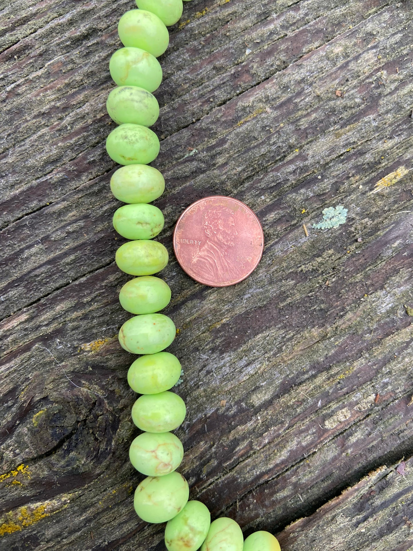 Lime Green Rondelle Magnesite Stone Beads 12mm
