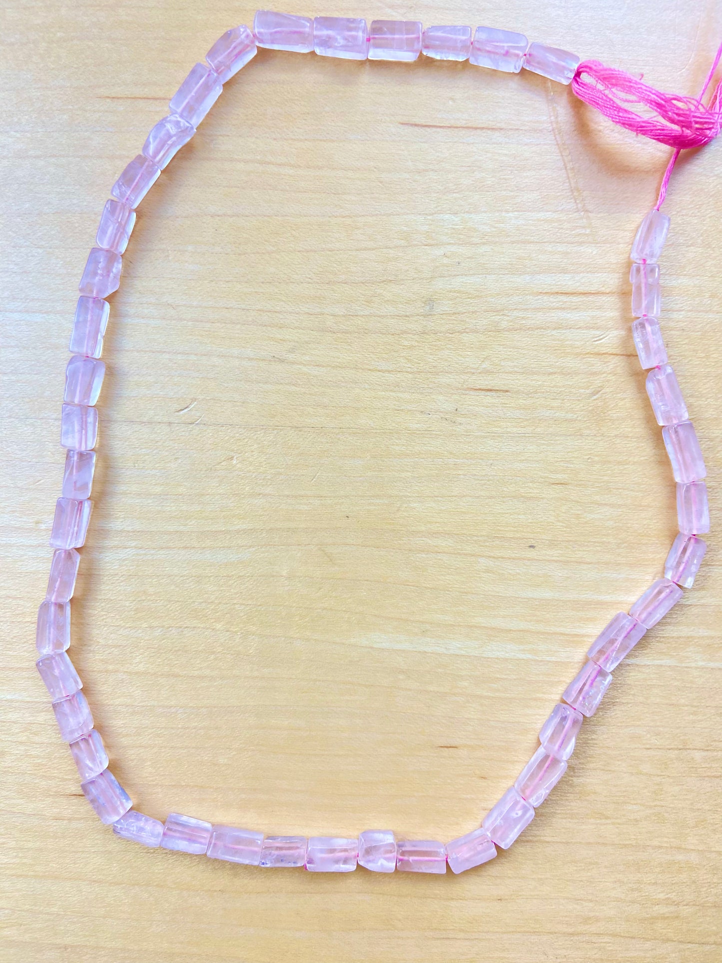 Rose Quartz Rectangle Bead