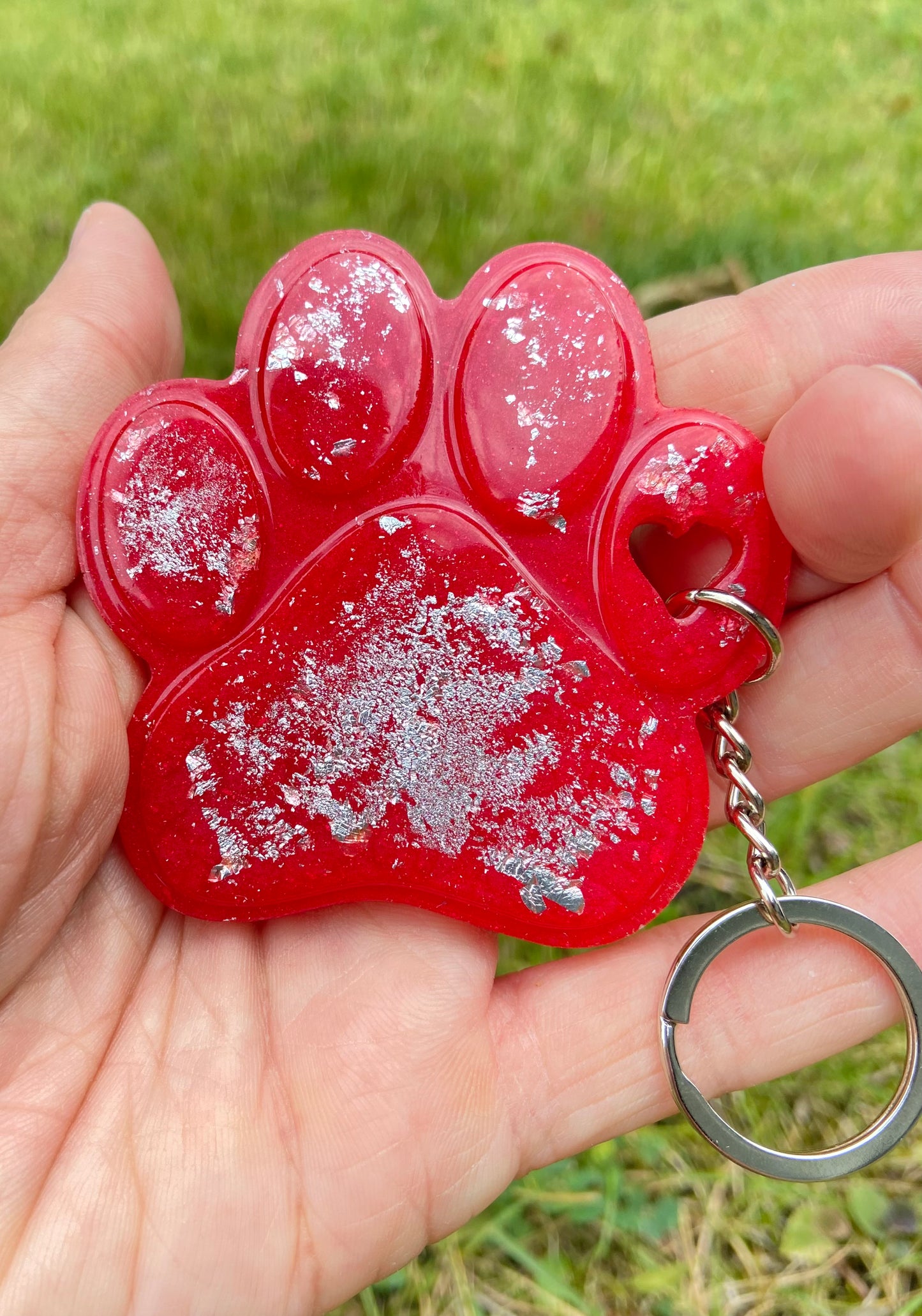 Big Red Paw Keychain