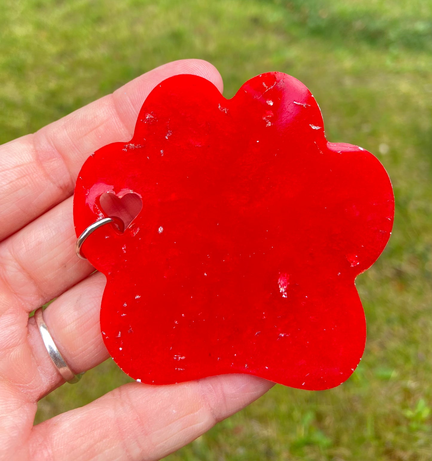 Big Red Paw Keychain