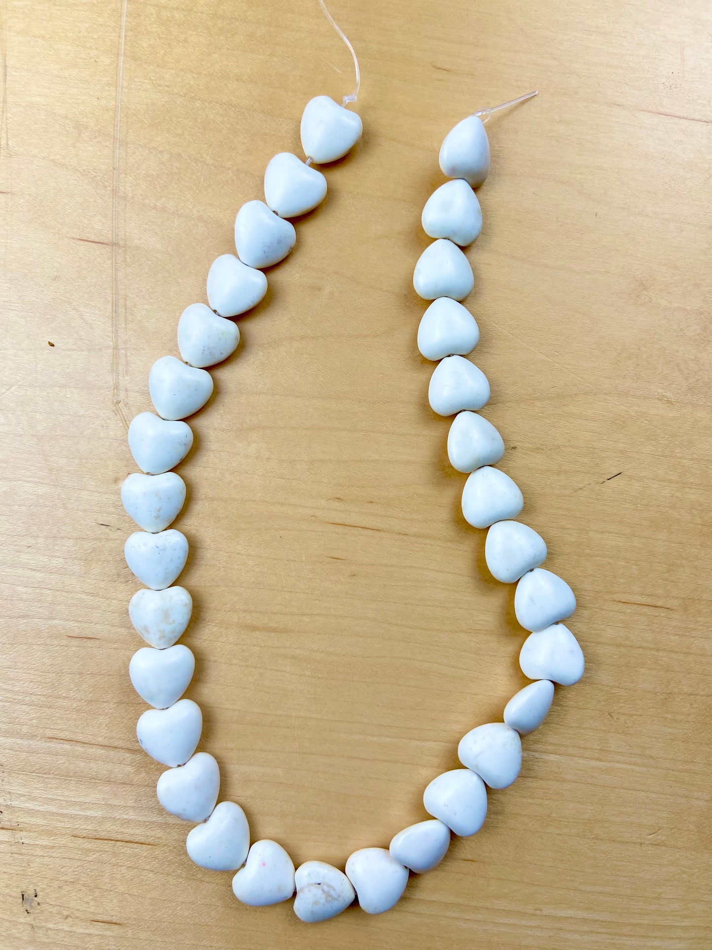 White Turquoise Heart Stone Bead