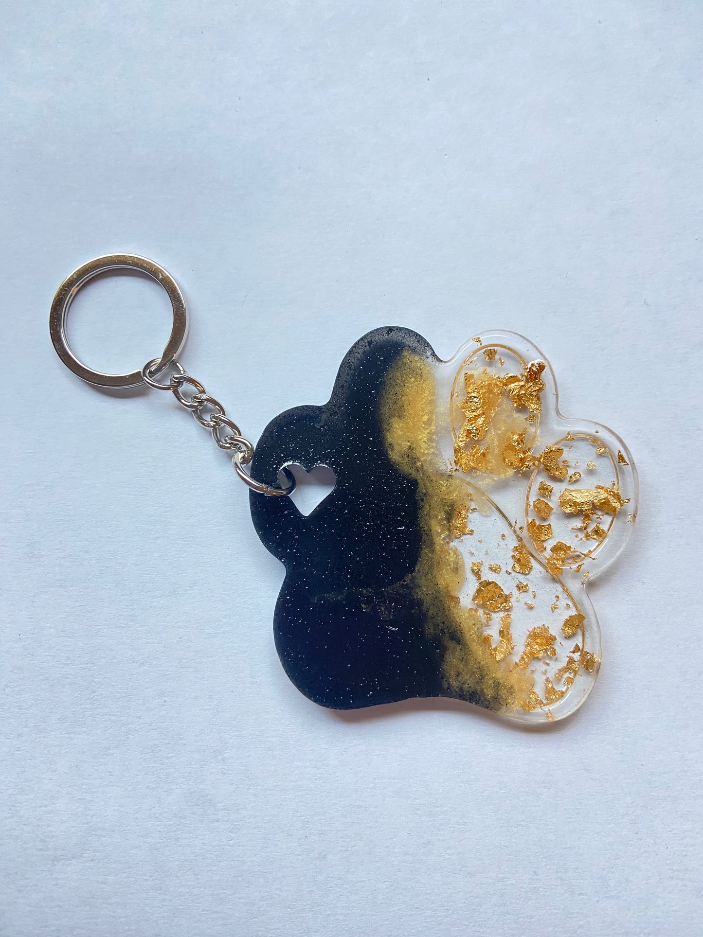 Black and Gold Paw Keychains