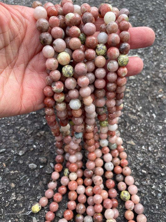 Pink Lepidolite 8mm Round Beads