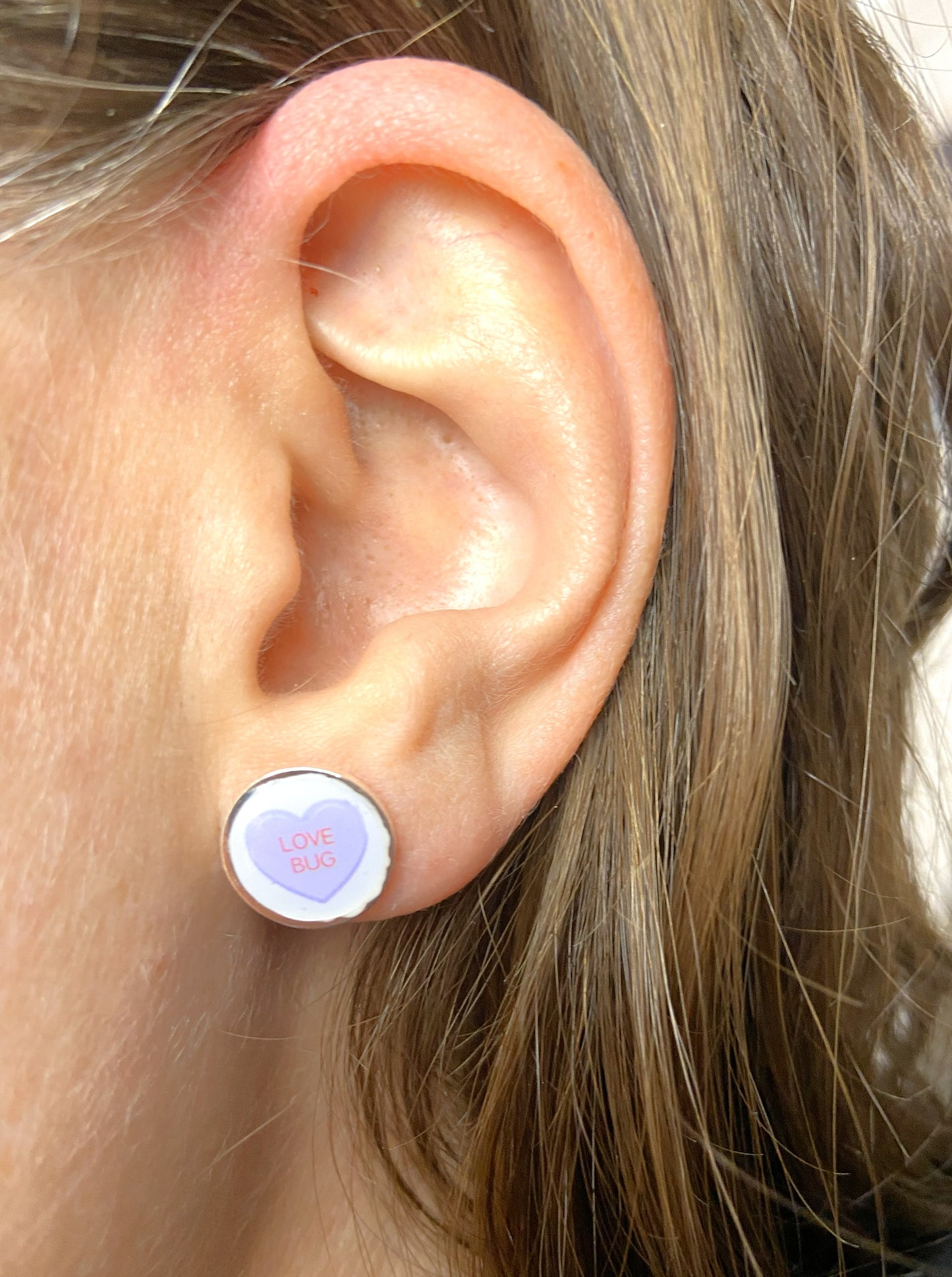 Conversation Heart Stud Earrings