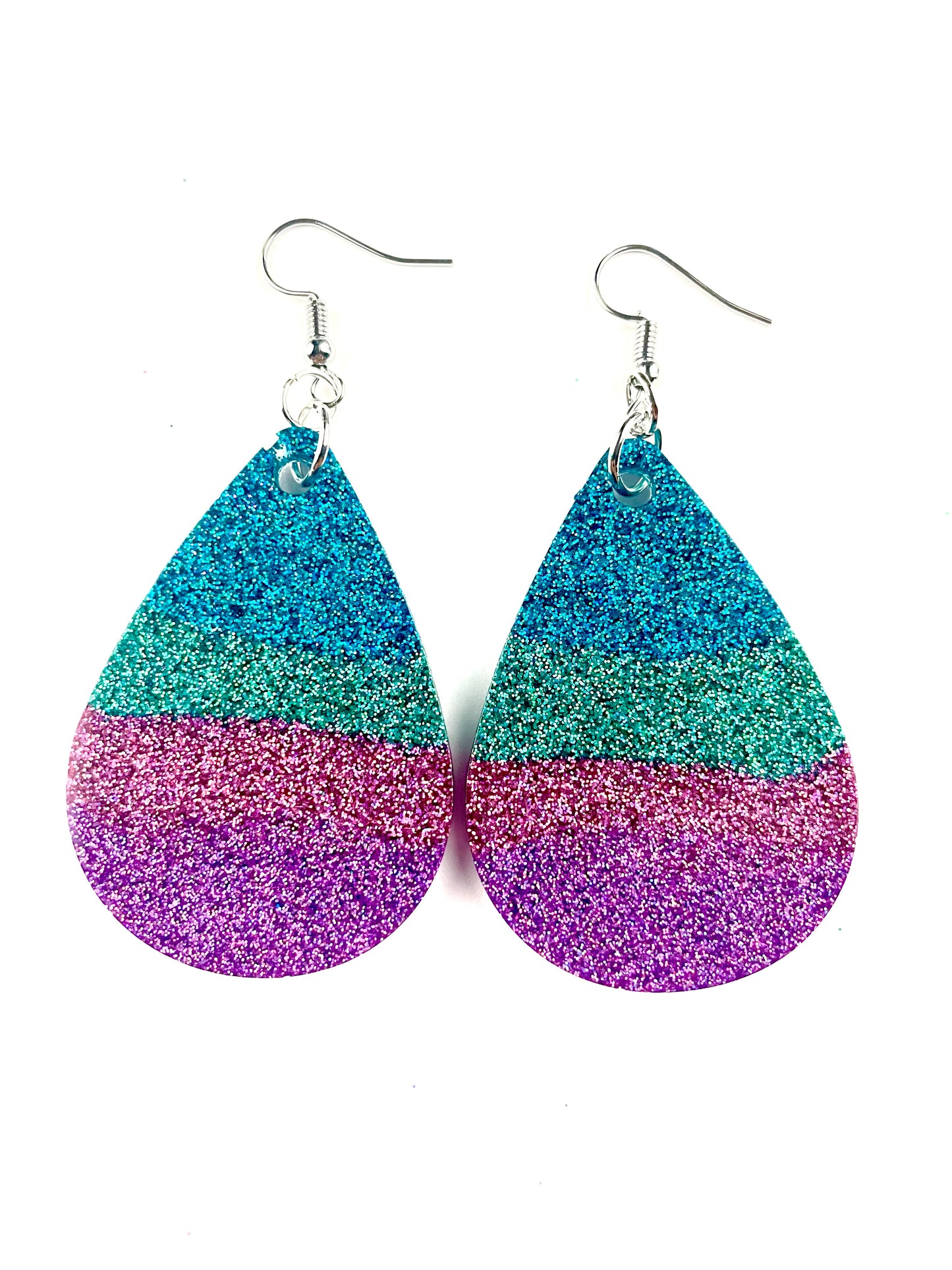 Mermaid Colored Glitter Earrings