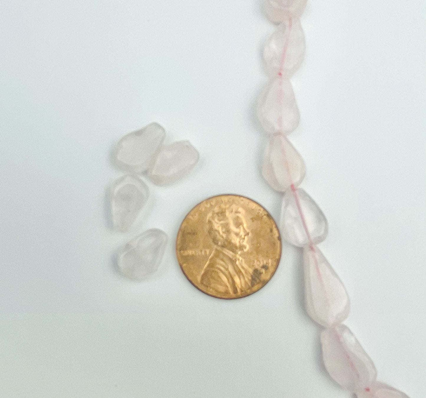 Tear Drop Stone Beads with Hint of Pink