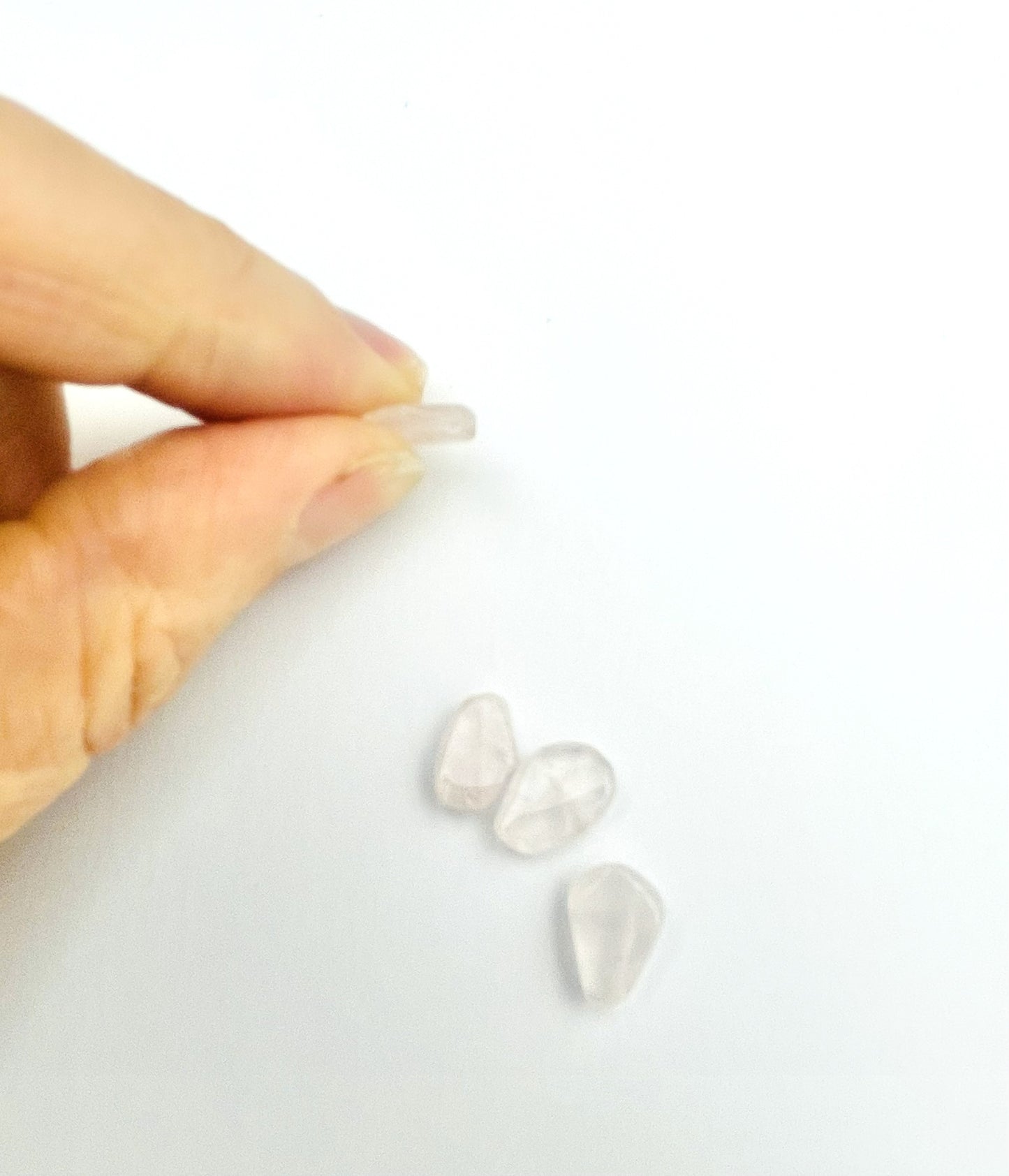 Tear Drop Stone Beads with Hint of Pink