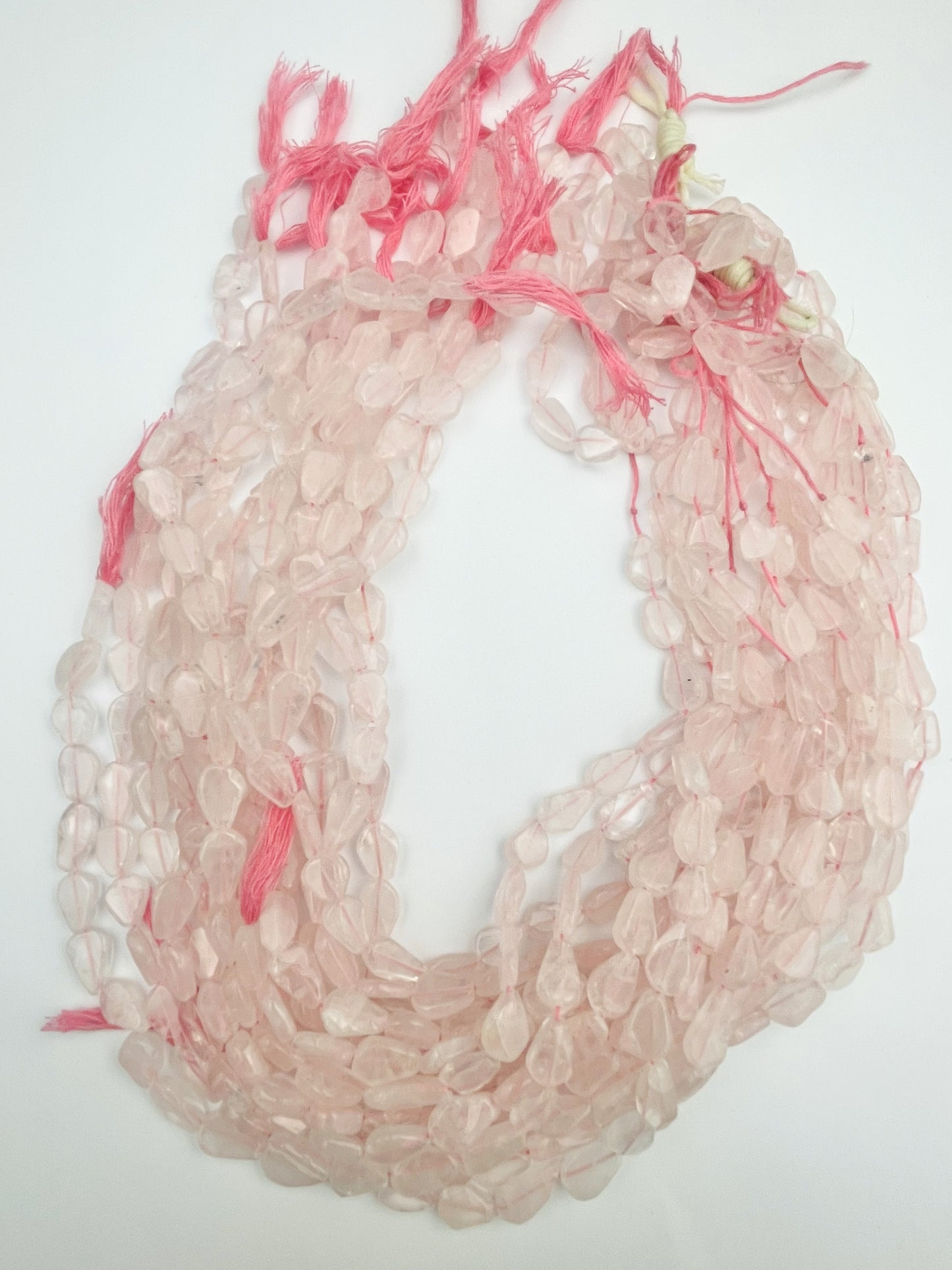 Tear Drop Stone Beads with Hint of Pink