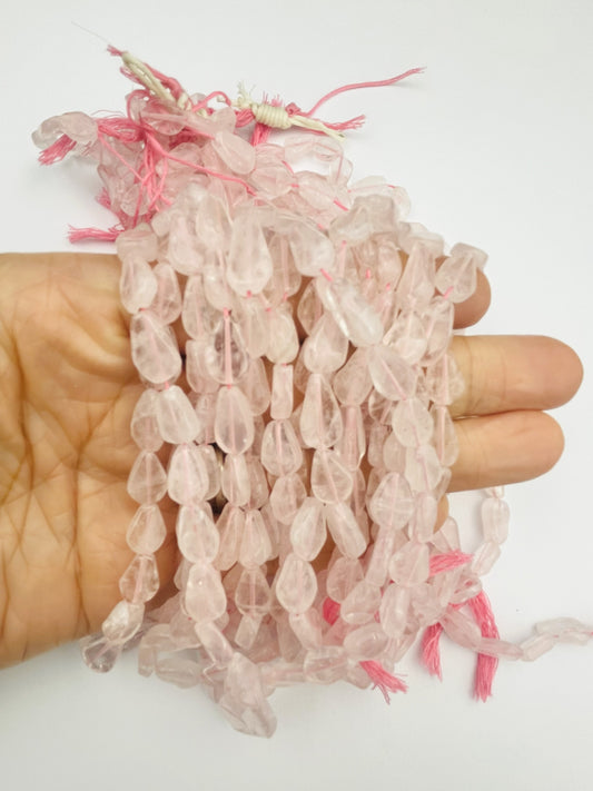 Tear Drop Stone Beads with Hint of Pink