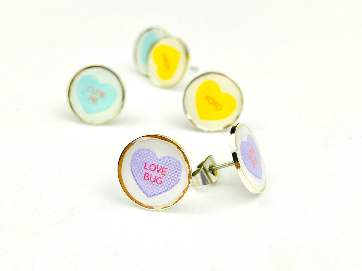 Conversation Heart Stud Earrings