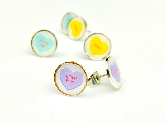 Conversation Heart Stud Earrings
