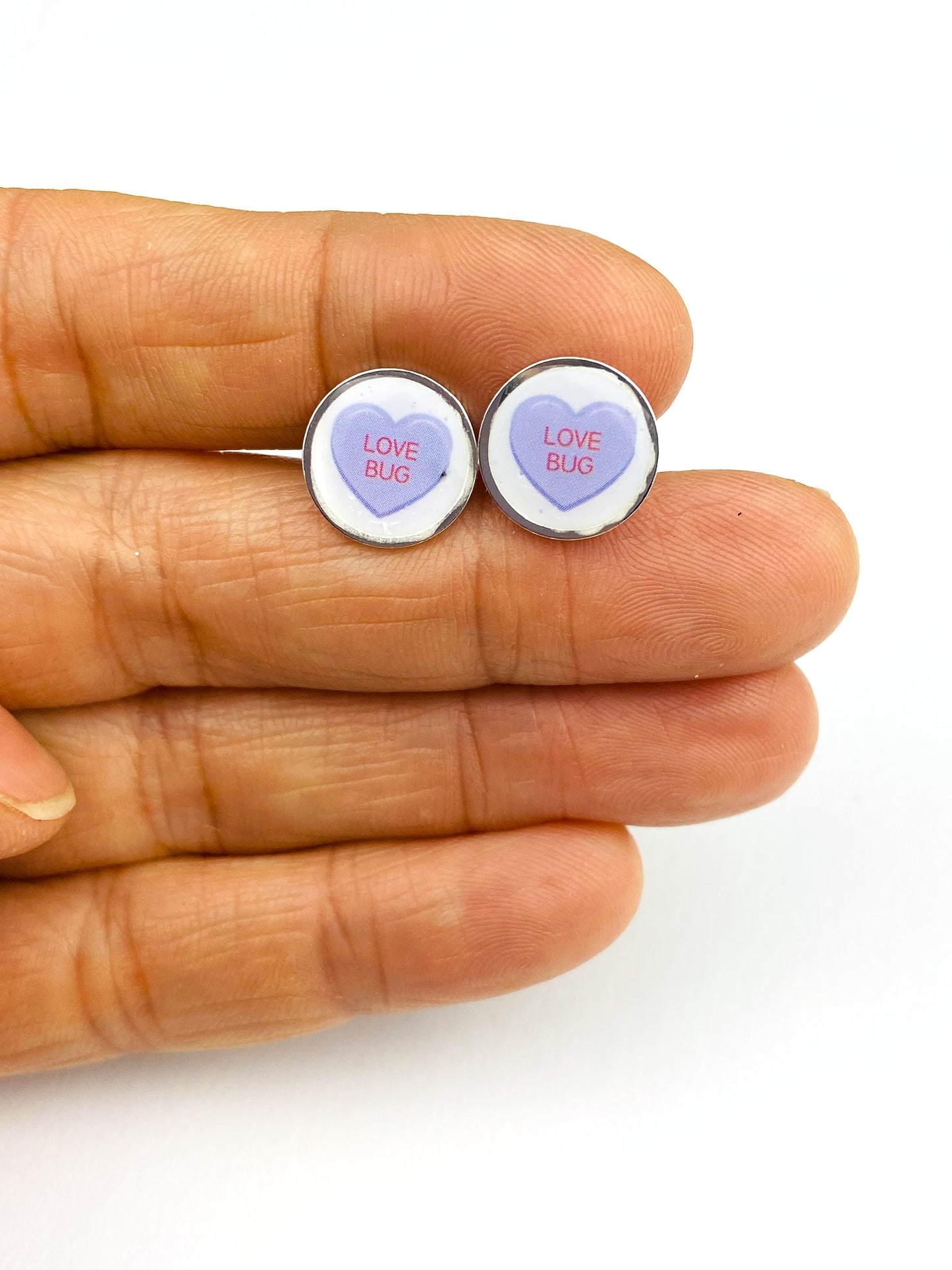 Conversation Heart Stud Earrings