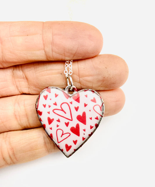 Valentine Red Heart Pendant Necklace